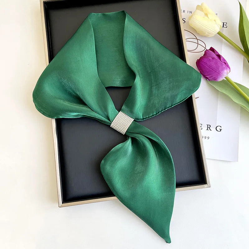 Fashion Small Silk Scarf Women Neckerchief Bandana Female Small Ear Scarf Korean Style Tie Bag Headband Decoration Neck Scarf