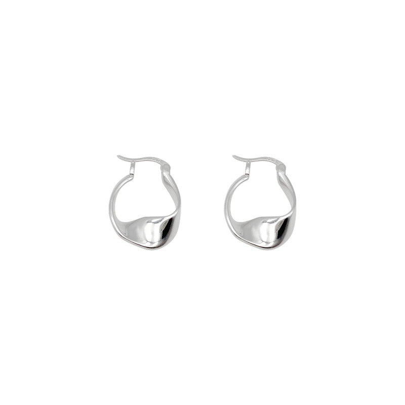 Metal Big Circle Earrings Women's Hong Kong Fashion Women's Ear Jewelry S925 Silver Needle