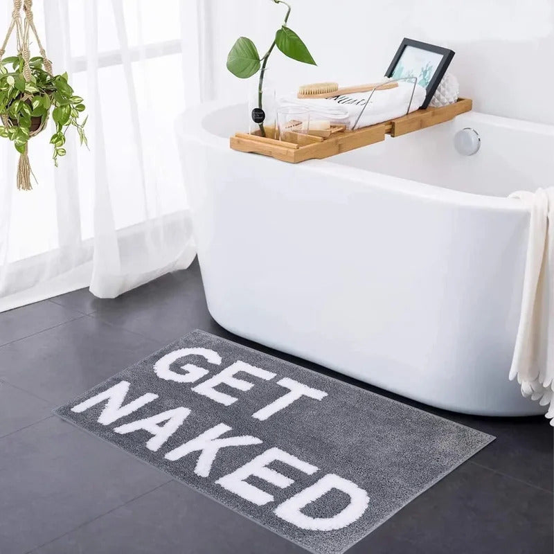 English Get Naked Bath Mat Soft Tufted Bathroom Rugs Bathtub Mat Entrance Doormat Living Room Apartment Home Decor Carpet Hippie