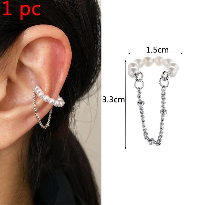 New Gold Color Metal Ear Cuff Non-Piercing Ear Clips Fake Cartilage Earrings Clip Earrings For Women Men Wholesale Ear Jewelry