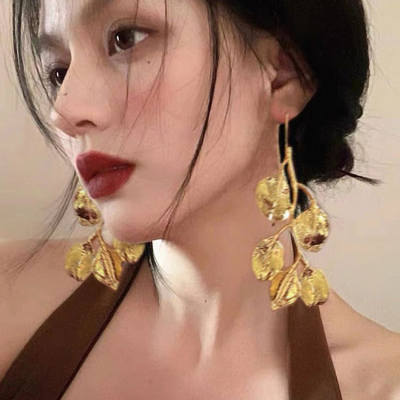 One Cold Style Simple Metal Earrings Retro High Fashion Style Texture Round Earrings