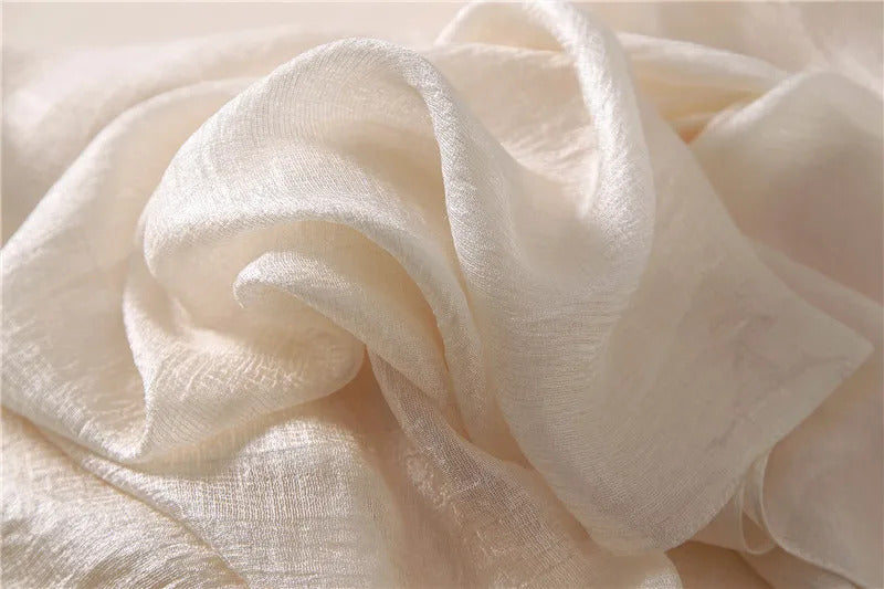 2023 Luxury Brand Women Fashion Scarf Plain Solid Silk Linen Shawls Scarves Summer Lady Bandanas Pashmina Foulard Hijab 180*90Cm