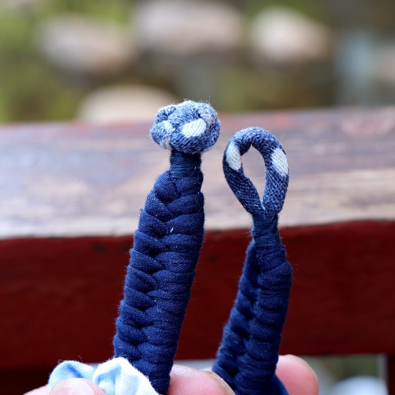 Blue Tie Dye Cloth Bracelet Dali Lijiang Hot Sale Hand-stitched Flower Fabric Bracelet Bracelet