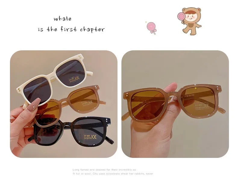 Children Sunglasses Vintage Square UV400 Sun Glasses Outdoor Cute Girl  Boy  Fashion Glasses Protection Classic Kids Sunglasses
