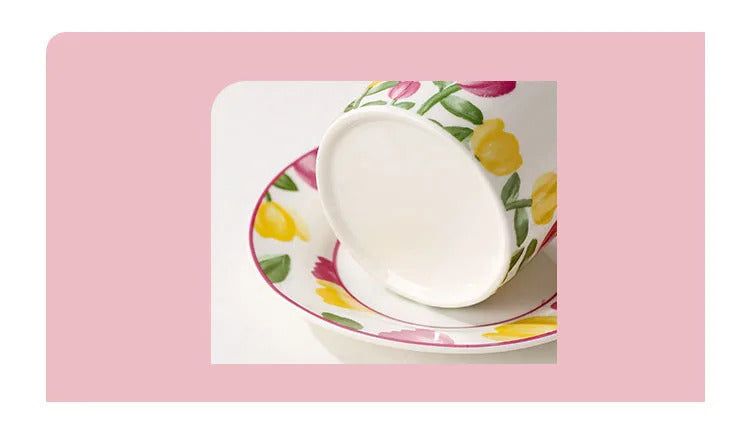 Cute Coffee Cup Set Flower Creative Coffee Cup Korean Style Good Looking Afternoon Tea Coffee Cup A Good Choice For Giving Gift