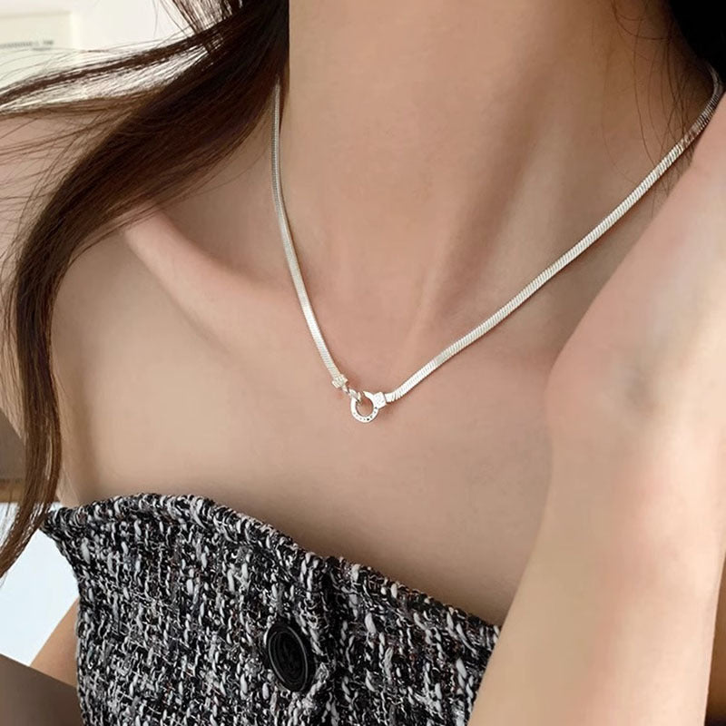 Liluo New S925 Sterling Silver Pearl Necklace Accessories for Women, Non-Fading, High-End Feel, Versatile Spring and Summer Clavicle Chain Wholesale