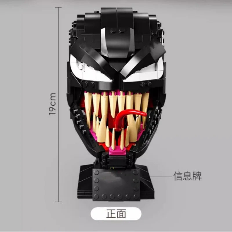 Venom Mini Building Blocks Marvel Carnage Head Super Hero Spiderman MOC 3D Model DIY Bricks Figure Toy For Kid Christmas Gift