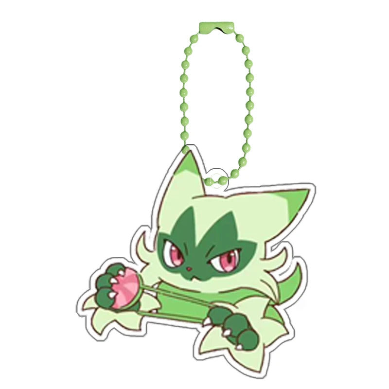 Pokemon Floragato Raichu Rockruff self-Made Cartoon Acrylic Key Chain Backpack Accessories Pendant Anime Classics Collection