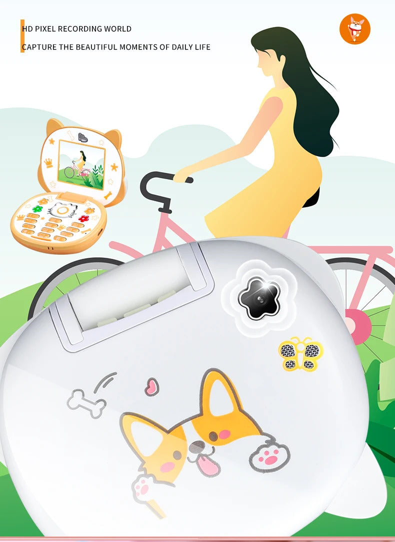 2023 New Cute Mini Koki Mobile Phone Flip Cartoon Kids Children Dual Sim 2G GSM Keyboard Botton MP3 Player Unlocked Cellphone