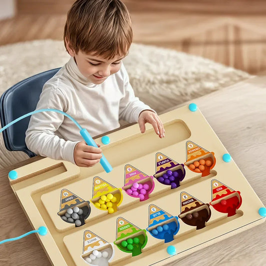 Magnetic digital bead magnetic maze toy for children's puzzle practice, attention and concentration training game for ages 2-6