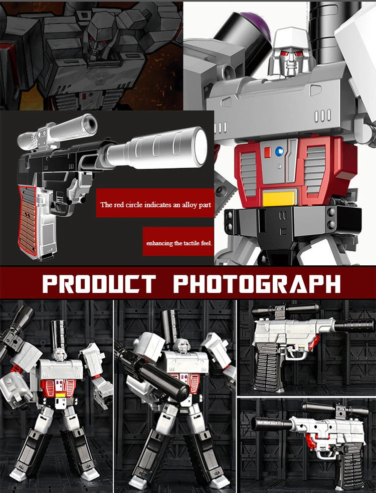 Children Action Figure 2in1 Transforming Robot Gun Toy Transforming Robot Figure Multi Articulated Joints Boys Collection Gifts