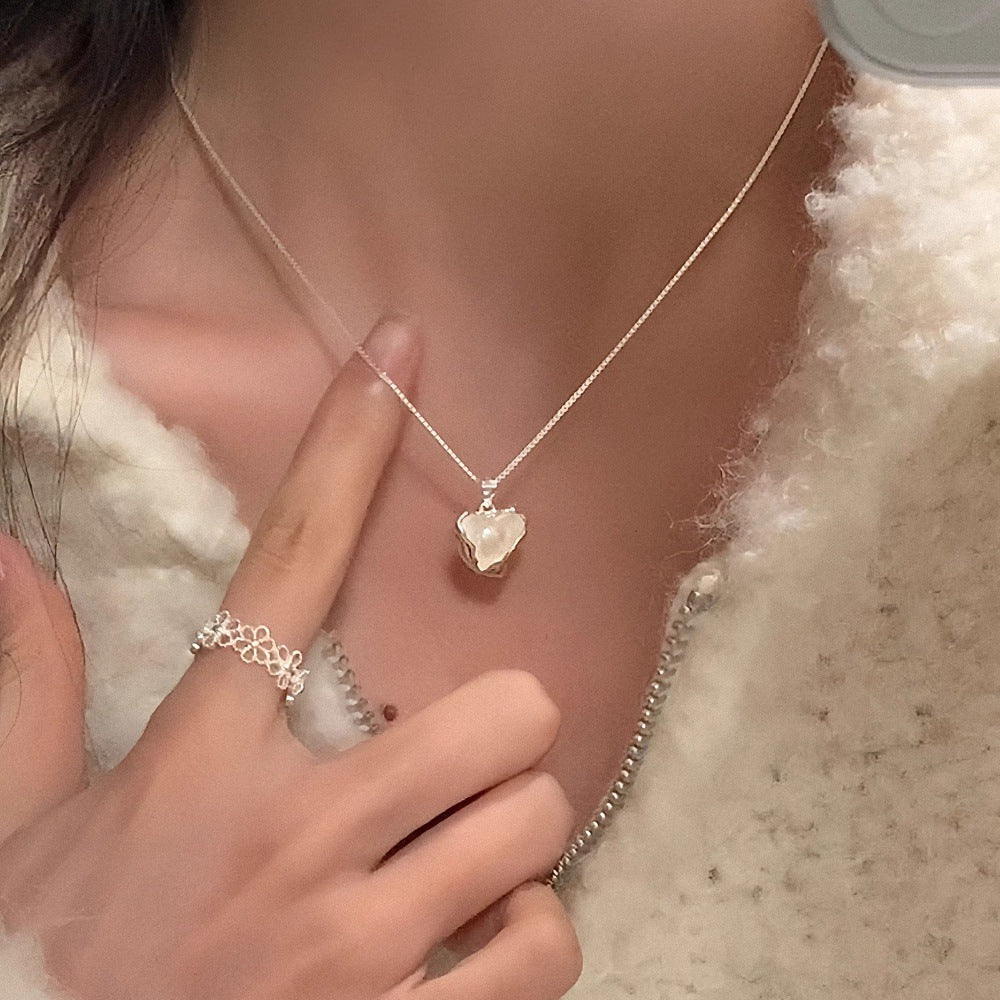 Li Luo New S925Sterling Silver Pearl Necklace Accessory for Women, Non-Fading, High-End Feel, Versatile Spring/Summer Clavicle Chain Wholesale