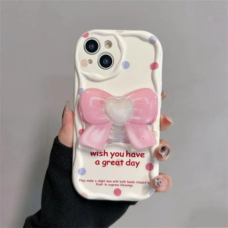 Floral Flower Bracket Case Cover for Samsung Galaxy S24 FE S25 S22 S23 Ultra Plus 5G A55 A35 A54 A15 A16 5G A05S A05 Wavy Shell
