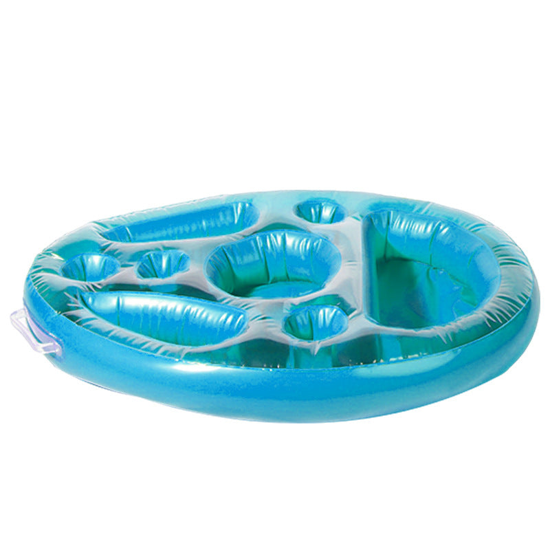 New Inflatable PVC Water Ice Bar Self-Service Ice Plate Party Floating Portable Drink Holder Porous Coaster Tray