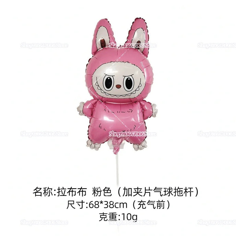 Cartoon Labubu Monster Balloons Set Pop Marts Number 1-10 Birthday Aluminum Film Balloon Kids Party Decoration Room Decor Gift