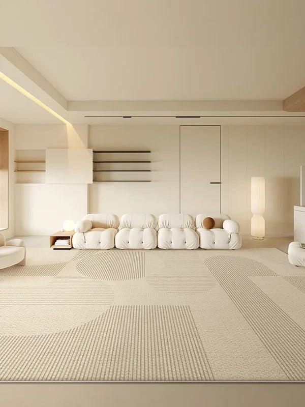 Beige Large Size Living Room Carpets Geometric Cream Carpet Luxury Home Decoration Rugs Easy To Clean Non-Slip Bedroom Rug ковер