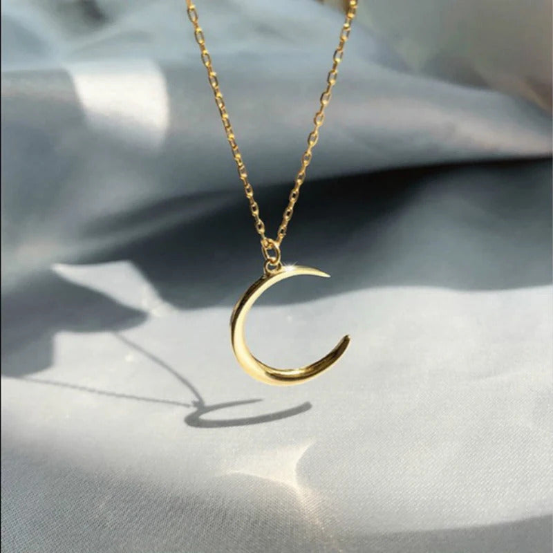 Stainless Steel Necklace New Fashion Moon Chain Pendant Simplicity Necklaces For Women Jewelry Accessories Party Charm Gifts