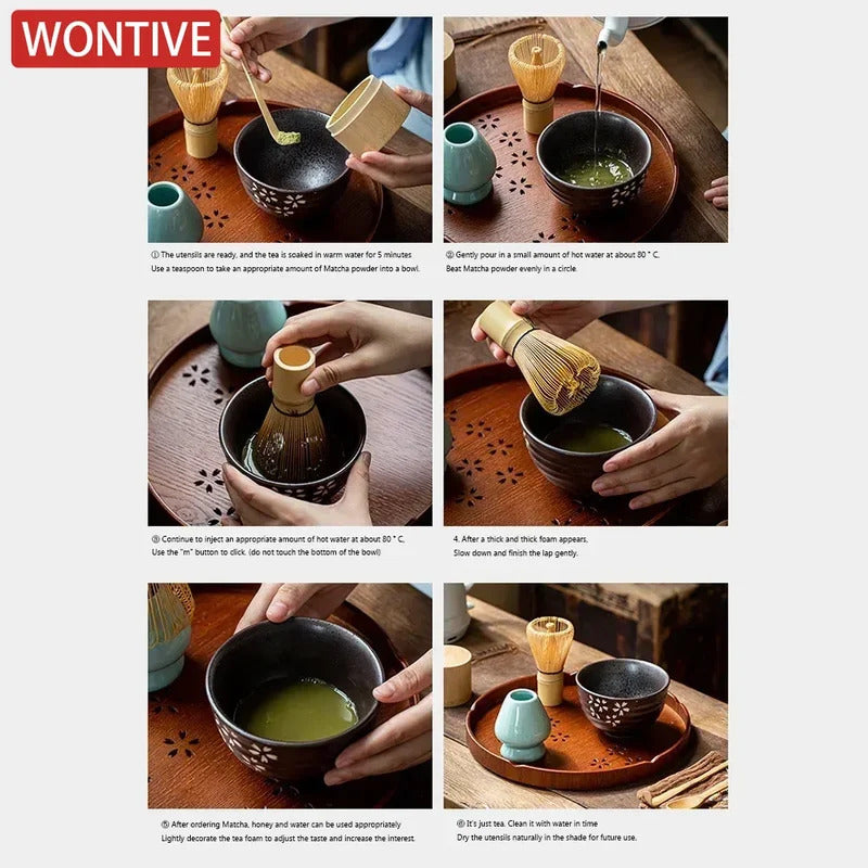 Japanese Bamboo Matcha Green Tea Beater Powder Whisk Matcha Whisk Bamboo Tea Stick Matcha Brush Teaware Tool Kitchen Accessories