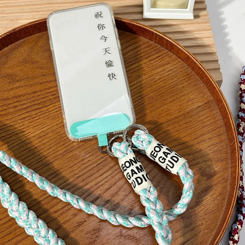 Phone Woven Long Lanyard Outdoor Mobile Phone Shoulder Hanging Strap Anti Loss Lanyards Neck Strap Keychain Chain Rope Gift