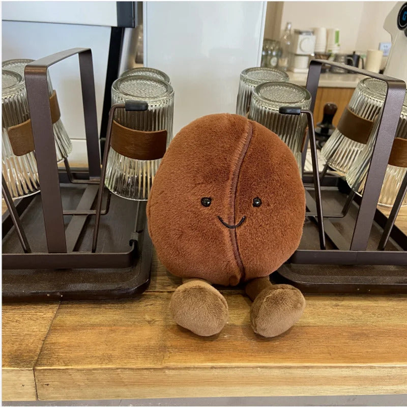 New Creative Simulated Coffee Food Plush Doll Pillow Brown Coffee Bean With Foot Soft Plush Stuffed Pillow Bedroom Sofa Decor