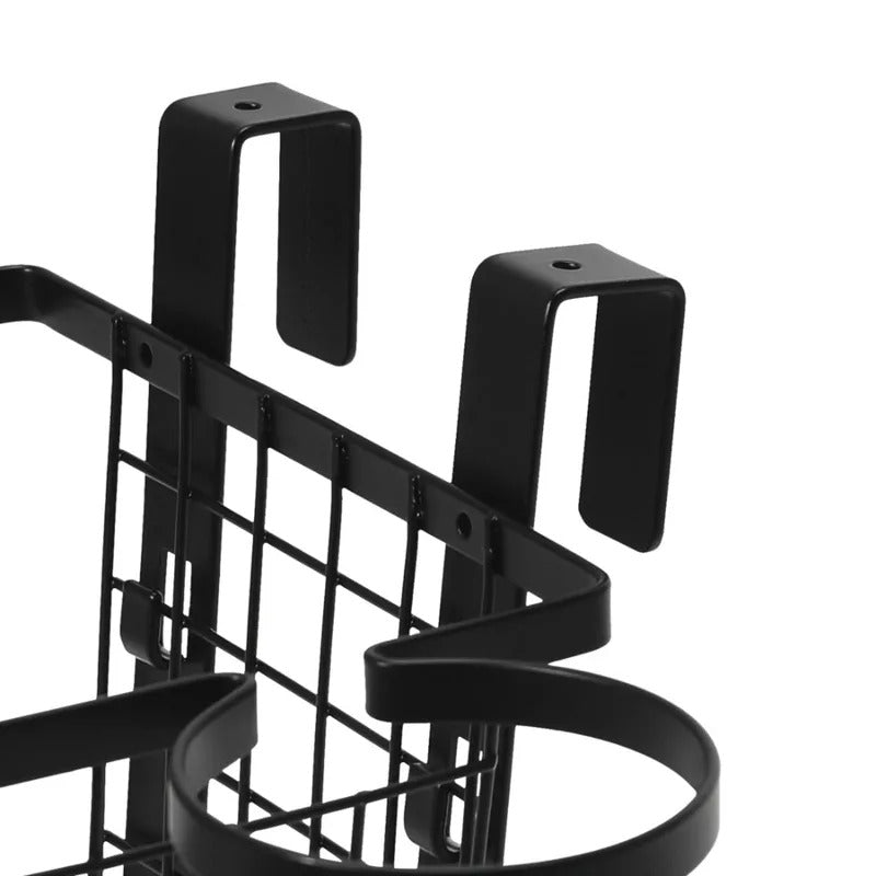 Home Essentials Over-the-Door Metal Vanity Basket, Black