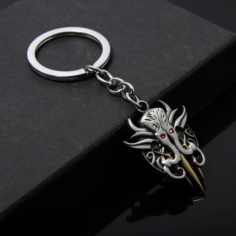 Game Baldur's Gate 3 Logo Keychain Game Peripheral Lllithid Chapter Metal Keychain Pendant Birthday Party Gift