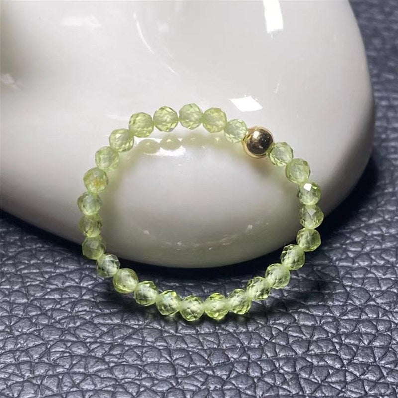 Natural Tourmaline Green Pine Garnet Small Particle Ring Ins Fashion Ring Ring Special Fine Finger Ring Bracelet