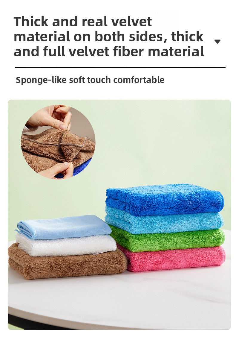 Seven Colors Cleaning Cloth Household Cleaning Absorbent Non-Shedding Thickened Special Towel for Glass Wiping Bamboo Fiber Dishwashing Cloth