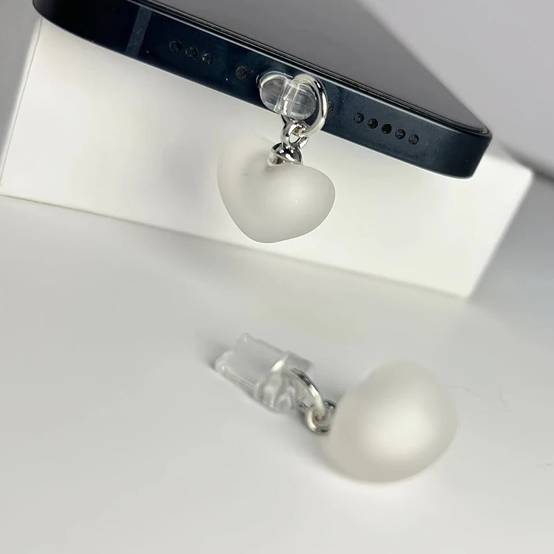 Heart Shaped Phone Dust Plug Pendant, Heart-Shaped Pendant Suitable For iPhone/Type-C Universal Phone Accessories