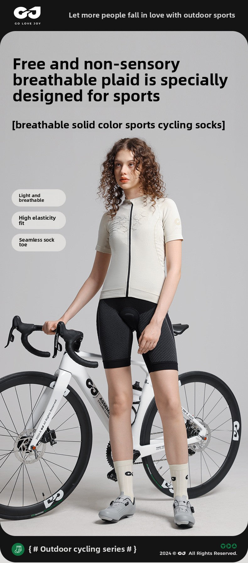 Outdoor Sports Cycling Socks for Men and Women, Breathable, Sweat-Absorbent, Quick-Drying, Odor-Resistant, Lycra, Basketball, Soccer, Running, Mid-Calf Socks