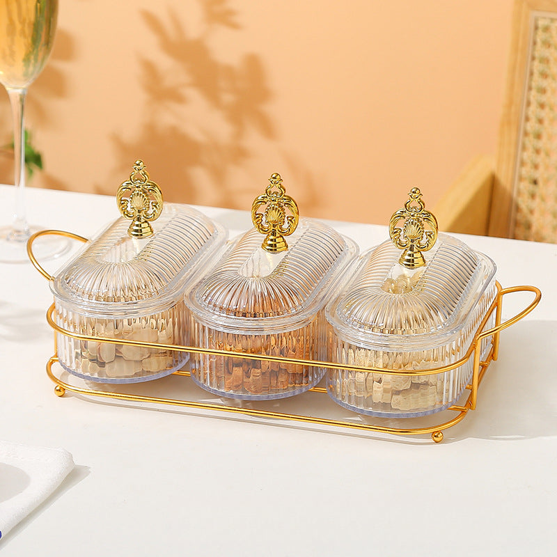 Living Room Household Coffee Table Nut Plate Oval Dish Compartment Plate Snack Plate Dessert Plate Nut Plate Candy Plate