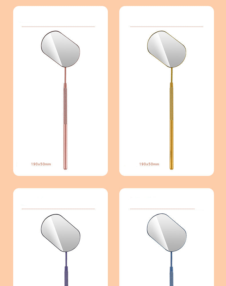 Hot-Selling Cross-Border Stainless Steel Grafting Flowering Auxiliary Tool Special Makeup Beauty Mirror Eyelash Inspection Mirror Eyelash Extensions