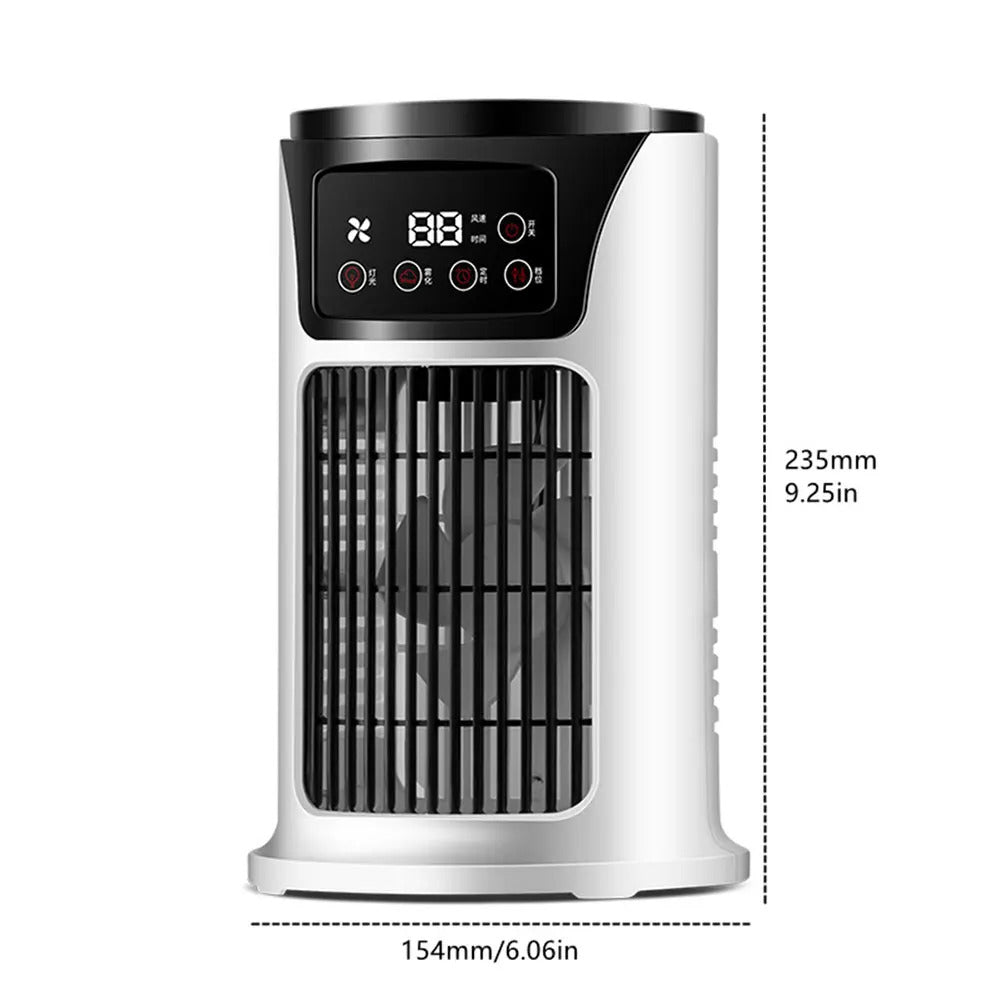Air Conditioner Portable Fan Desktop Spray Ultrasonic Atomization 6-Speed Mute Air Cooler Night Light Electric Fan for Home