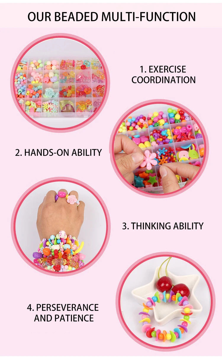 DIY Handmade Beaded Children's Toys Creative Loose Spacer Beads Making Bracelet Necklace 24 Grid Girl Jewelry Set Girl Toy Gift