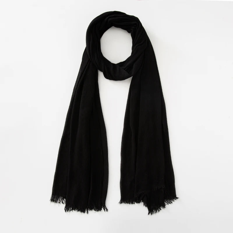 61 Colors Soft Cotton Viscose Scarf Rayon Material Muslim Hijab Mid Eastern Plain Solid Color Headscarf With Tassel