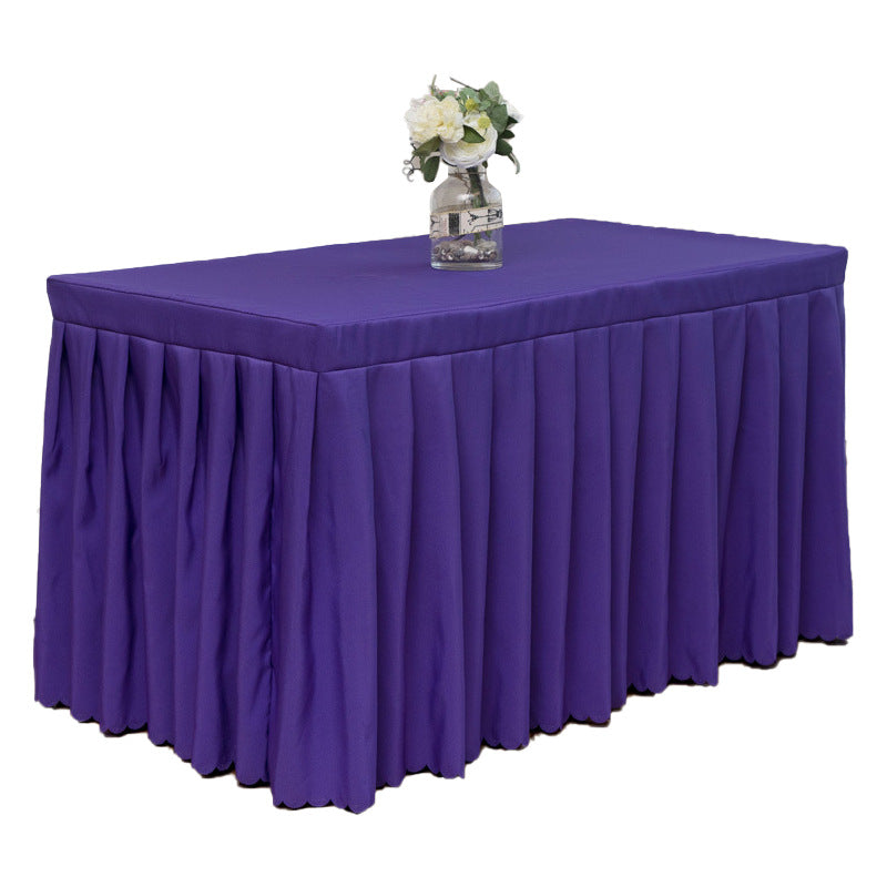 Wholesale Supply Polyester Plain Weave Table Skirt Cover Modern Simple Hotel Banquet Polyester Tablecloth Hotel Restaurant Tablecloth