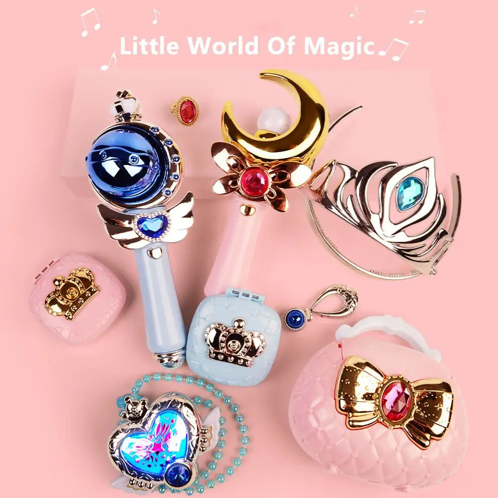 Flower Fairy Glowing Sound Effects Stars Magic Wand Children Magic Fairy Princess Costume Props Dollhouse Party Favor For Girls