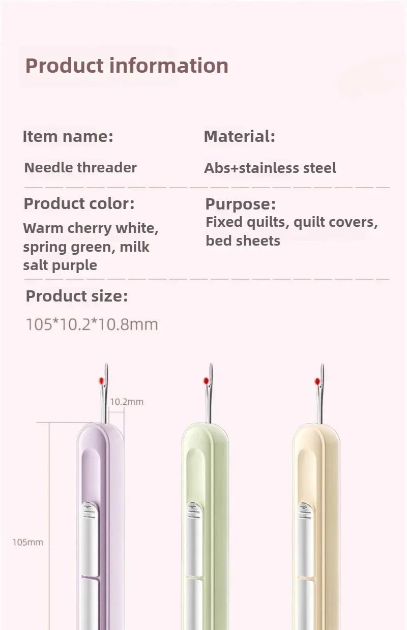 2 In 1 Needle Threader and Seam Ripper Tool Multifunctional Sewing Thread Remover Cross Stitch Crafting Accessories Easy Use