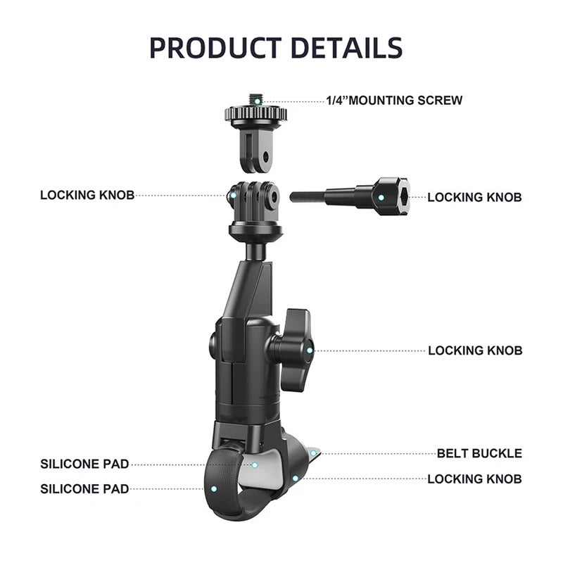 Camera Mount Holder Motorcycle Clip for GoPro 12 11 10 for Insta 360 X2 X3 X4 Action Camera Bike Bicycle Handlebar Stand Bracket