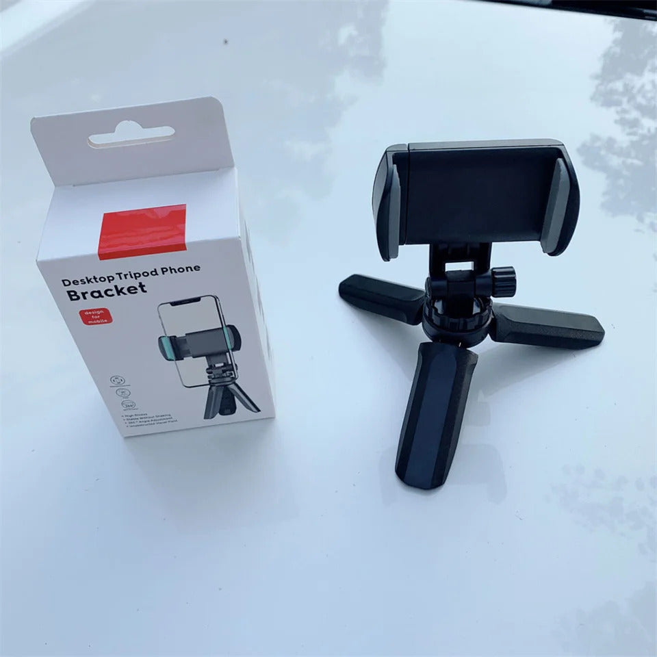 Phone Holder Portable Tripod Foldable Desktop Mobile Phone Stand Rotatable Selfie Holding Live Video Camera Stabilizer Bracke