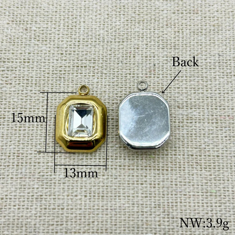 New Arrival! 15x13mm 50pcs Stainless Steel Pendants Glass Oval Charm For Handmade Earring Necklace DIY Parts,Jewelry Findings