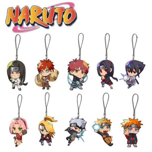 Naruto 2D Sasuke Kakashi Haruno Sakura anime peripheral cartoon mobile phone chain mobile phone lanyard high-value  wholesale