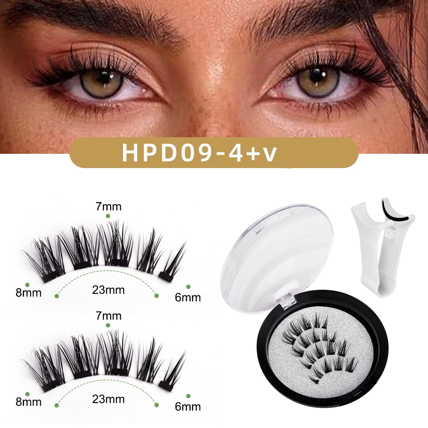 Foreign Trade Hot-Selling Magnetic False Eyelash Set 3D Magnetic Eyelashes No Glue No Removal Magnetic False Eyelashes Factory Direct