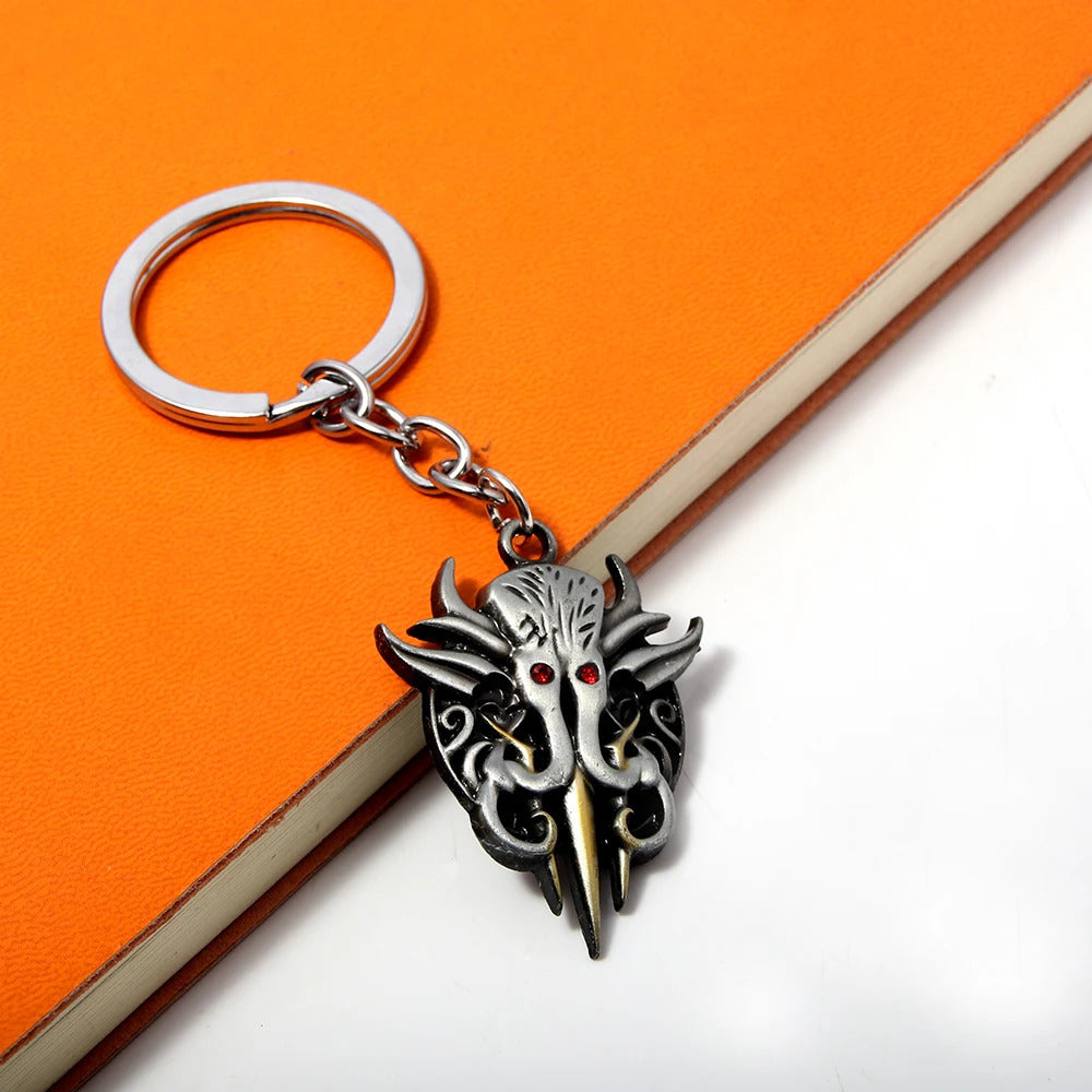 Game Baldur's Gate 3 Logo Keychain Game Peripheral Lllithid Chapter Metal Keychain Pendant Birthday Party Gift