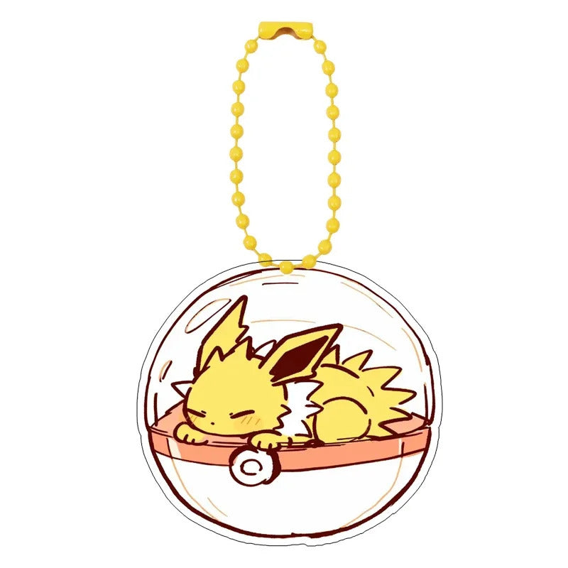 Pokemon Glaceon Sylveon Eevee Leafeon Self-Control Acrylic Cartoon Key Buckle Pendant Anime Keychain Acrylic Pendant Gifts