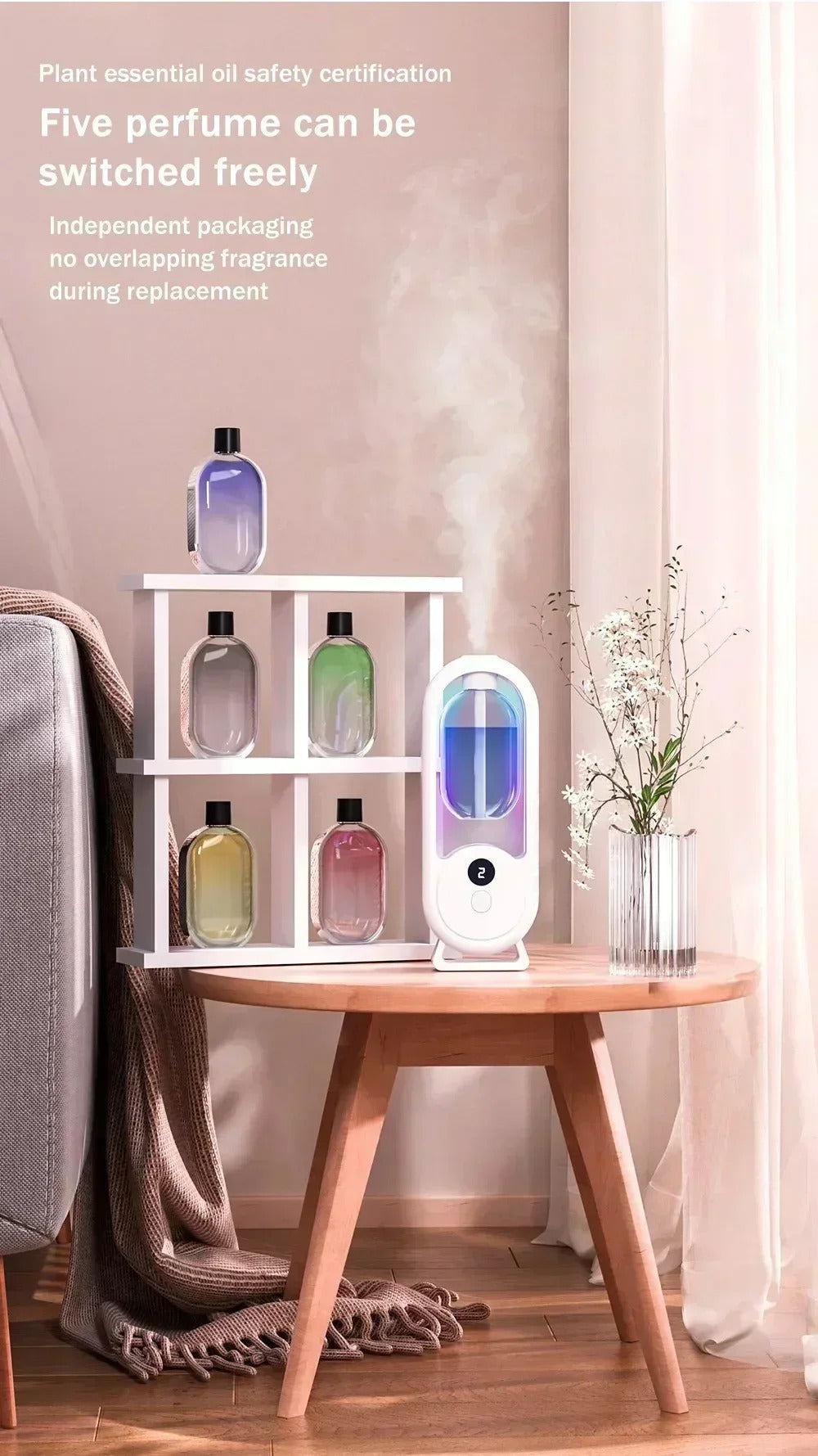 Automatic Fragrance Machine Essential Oil Diffuser Nebulizer Perfume Scent Machine for Kitchen and Toilet Home Deodorization