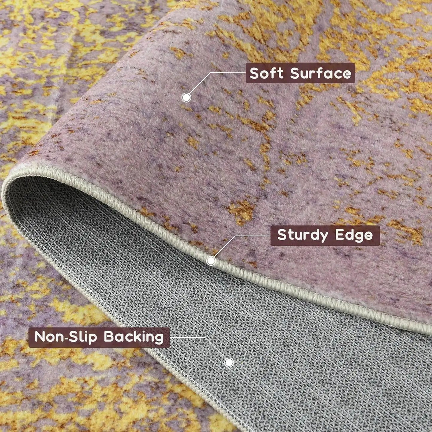 NOAHAS Faux Cashmere Printed Carpet Abstract Collection Rugs Soft Modern Rugs Living Room Bedroom Home Decor Indoor Rugs