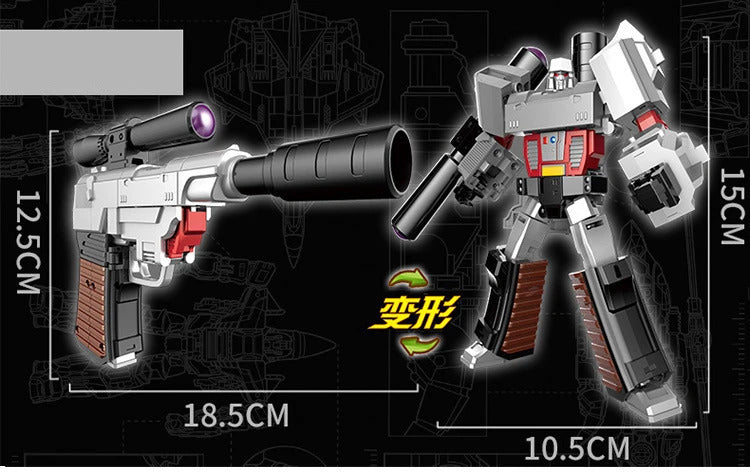 Children Action Figure 2in1 Transforming Robot Gun Toy Transforming Robot Figure Multi Articulated Joints Boys Collection Gifts