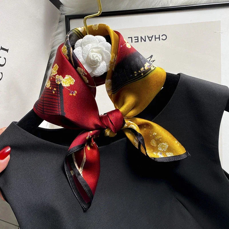 Scarf 100% Silk Bandana Women Square Scarves Wrap Kerchief Mulberry Spring Fashion Luxury High Quality Headband Hijab Shawls