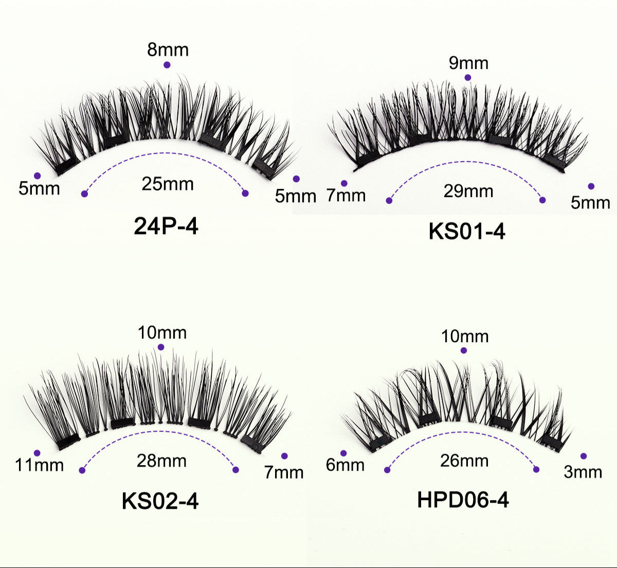 Foreign Trade Hot-Selling Magnetic False Eyelash Set 3D Magnetic Eyelashes No Glue No Removal Magnetic False Eyelashes Factory Direct